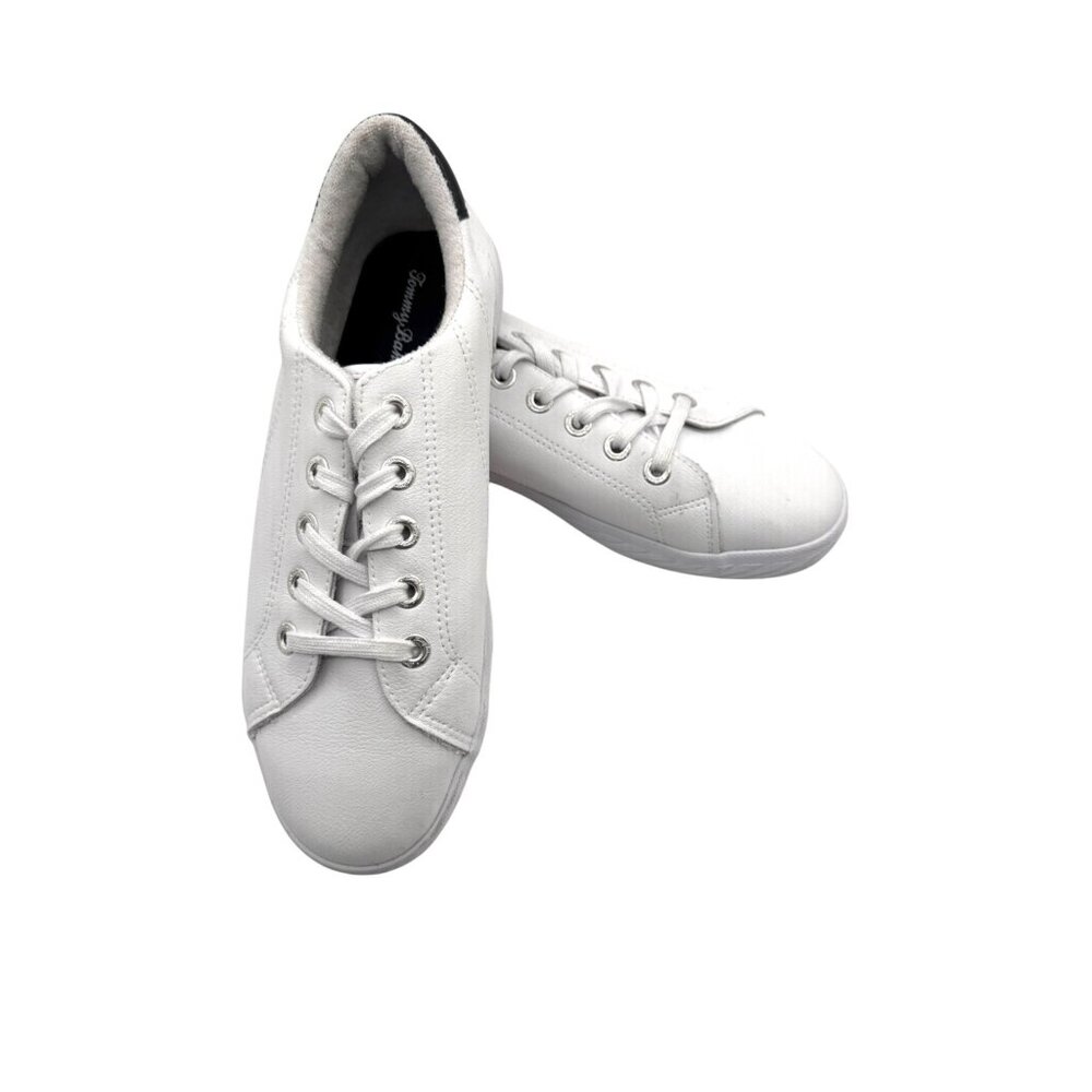 Tommy‎ Bahama Women’s White Leather Sneakers 8.5 Minimalist Casual Comfort Shoes